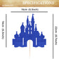 EONNCNT Castle Cake Topper - Royal Blue Glitter Cardboard Birthday Decoration Supplies