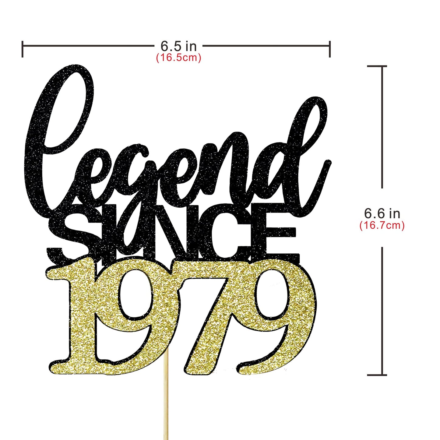 Migeaks Legend Since 1979 Cake Topper 45Th Birthday Happy Birthday Cake Topper Men And Women Cheer 45 Years Old Handmade Black G