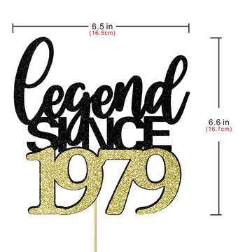 Migeaks Legend Since 1979 Cake Topper 45Th Birthday Happy Birthday Cake Topper Men And Women Cheer 45 Years Old Handmade Black G