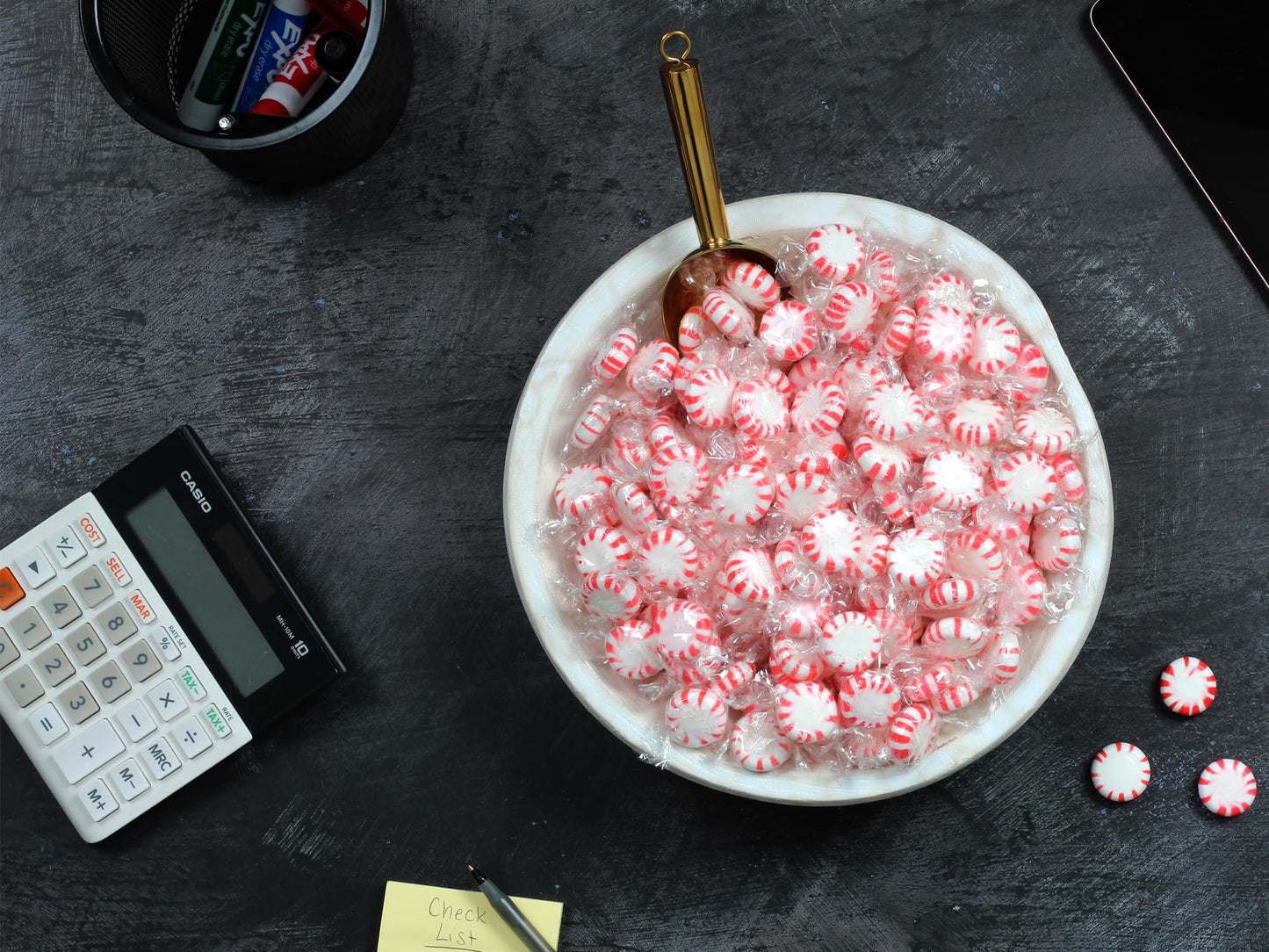 Starlight Peppermint Candy - 5 Lb Bulk Bag - Red & White Peppermint Hard Candy - Individually Wrapped Mints For Office Candy Bow