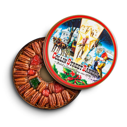 Collin Street Bakery DeLuxe Fruitcake - Handcrafted Fresh with Pecans, Pineapple, Papaya, Ripe Cherries, Raisins, & Honey - Gift