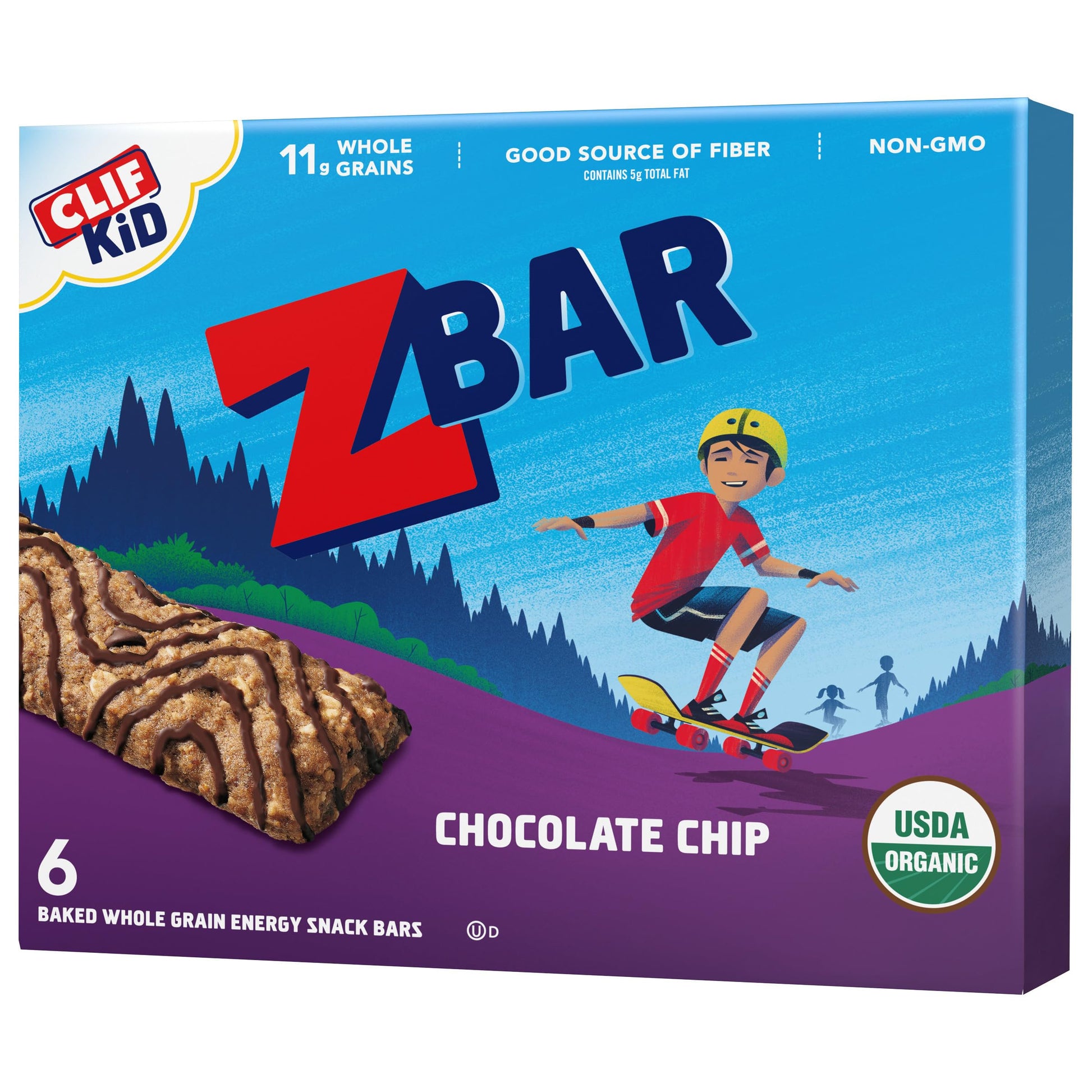 Clif Organic Chocolate Chip Z Bar, 6 Ct