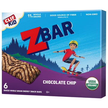Clif Organic Chocolate Chip Z Bar, 6 Ct