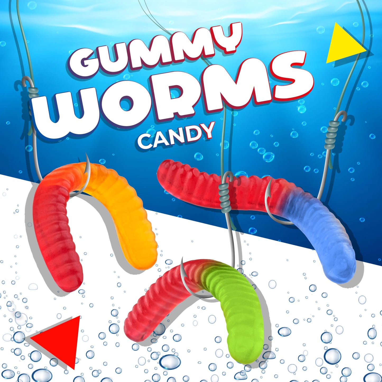 Gummy Worms Candy, Assorted Fruit Flavored (1 Pound Bag)