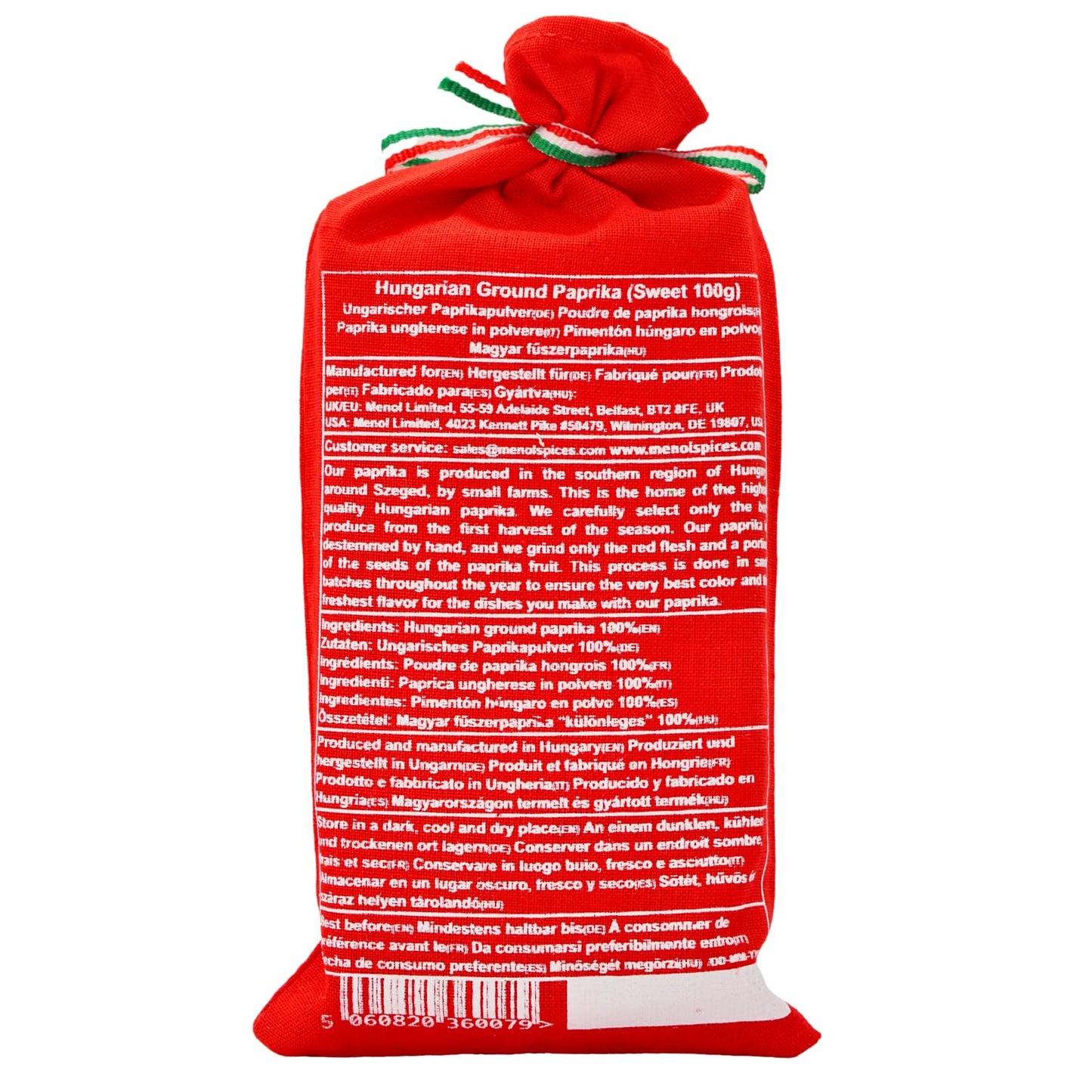 Menol Spices Authentic Hungarian Sweet Paprika Powder, Gourmet Quality, 3.5oz / 100g