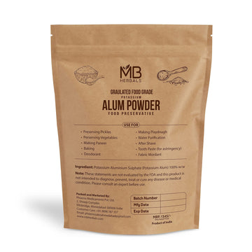 Mb Herbals Alum Powder 250 Gram (8.81 Oz) | Granulated Coarse Potassium Alum Powder | Food Preservative Preserving Pickles | Mak