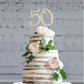 Crystal Creations 50 Cake Topper - Gold Metal Rhinestone Decoration, 10.98x6.5x0.2 Inch, Ideal for 50th Birthday or Anniversary