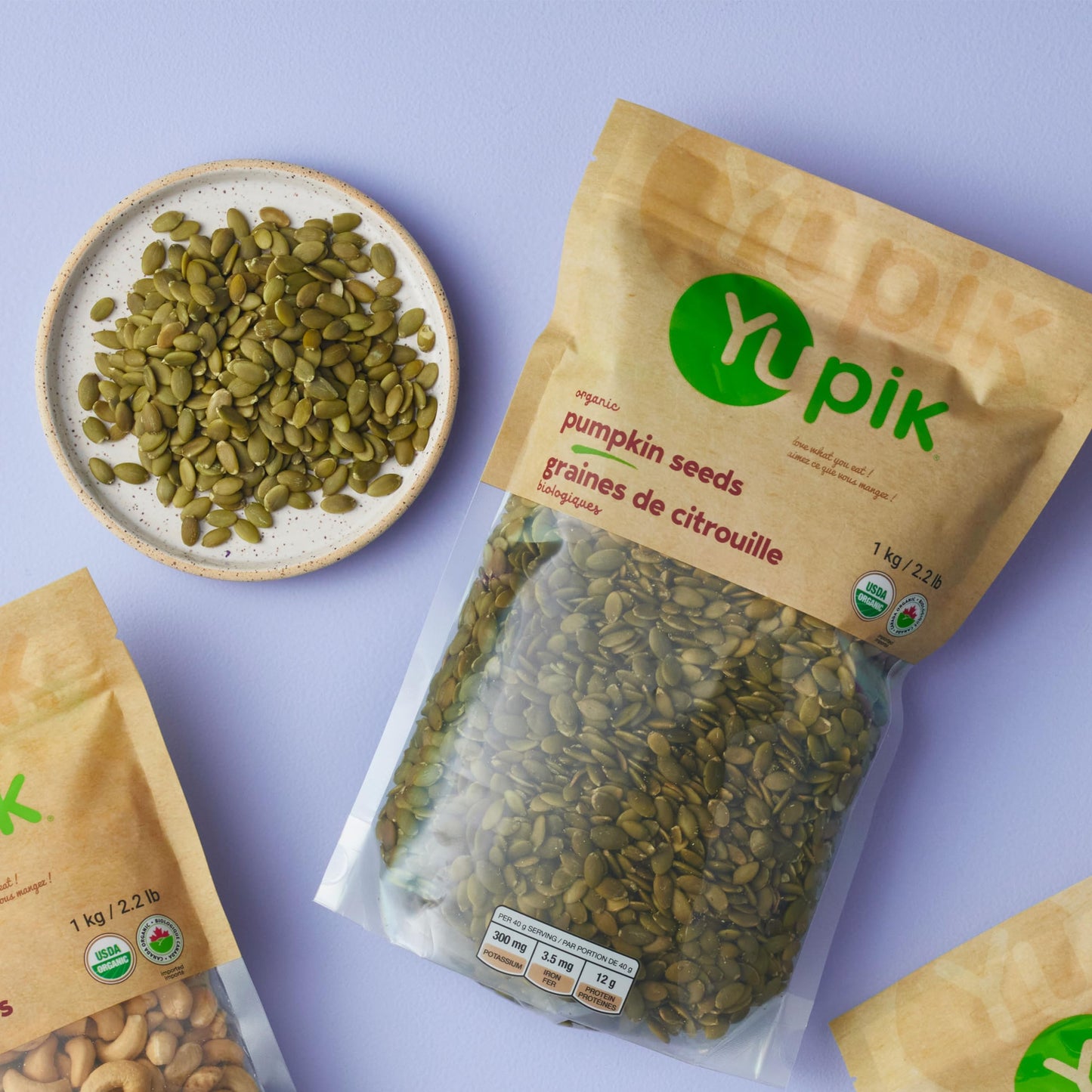 Yupik Organic Raw Pumpkin Seeds, No Shell, 2.2 lb, Gluten-Free, Non-GMO, Vegan, Healthy Snacks, Plant-Based Protein, Salt-Free Pepitas