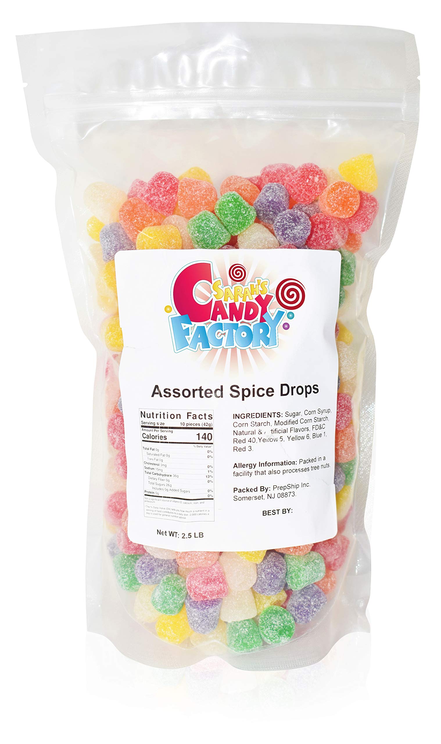 Sarah s Candy Factory Assorted Spice Drops Candy in Resealable Bag, 2.5 Lbs