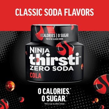 Ninja Thirsti Flavored Water Drops, Zero Soda Cola, 2.07 Fl Oz (Pack of 3), Zero Calories, Zero Sugar, Makes 17 Drinks