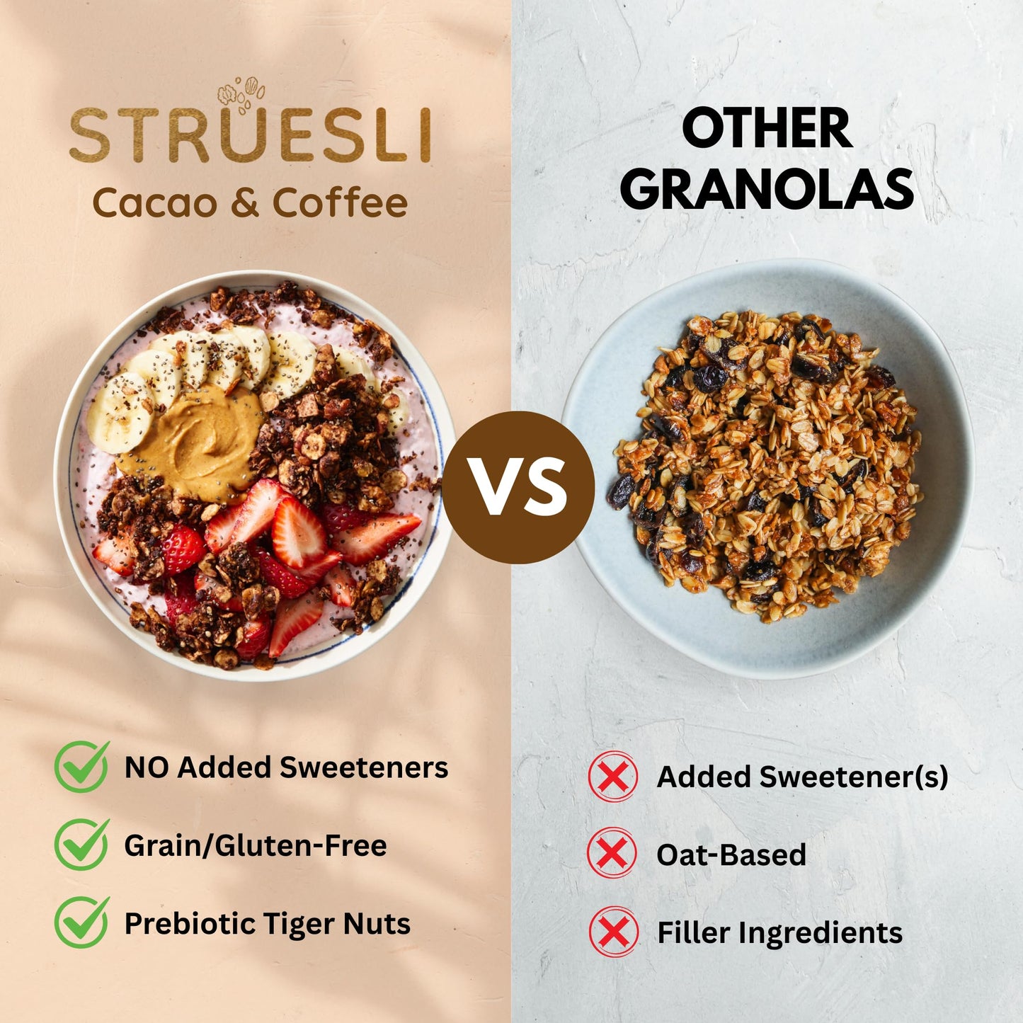 Struesli Organic Granola, Cacao & Coffee, Grain & Gluten Free, 9 Oz