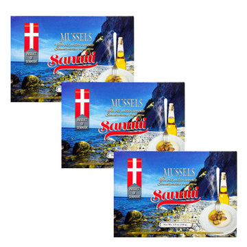 Sanniti Smoked Mussels in Oil, 3.9 oz, Scandinavian Tradition, Pack of 3, Product of Denmark
