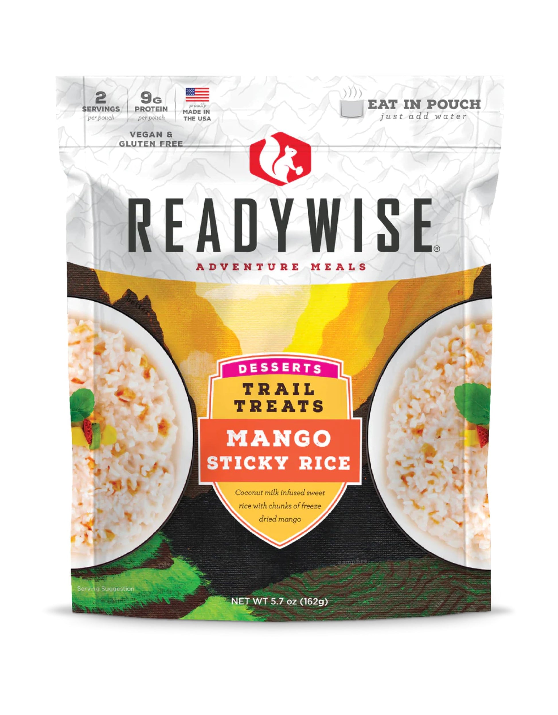 Readywise Outdoor Mango Sticky Rice, 2 Servings - Freeze Dried Mre For Emergency Preparedness, Survival Food, Backpacking, Campi