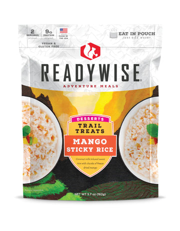 Readywise Outdoor Mango Sticky Rice, 2 Servings - Freeze Dried Mre For Emergency Preparedness, Survival Food, Backpacking, Campi