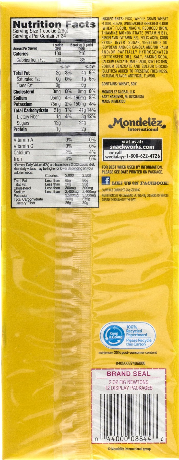 Nabisco Fig Newtons Chewy Cookies, 2 Ounce (Pack of 12)