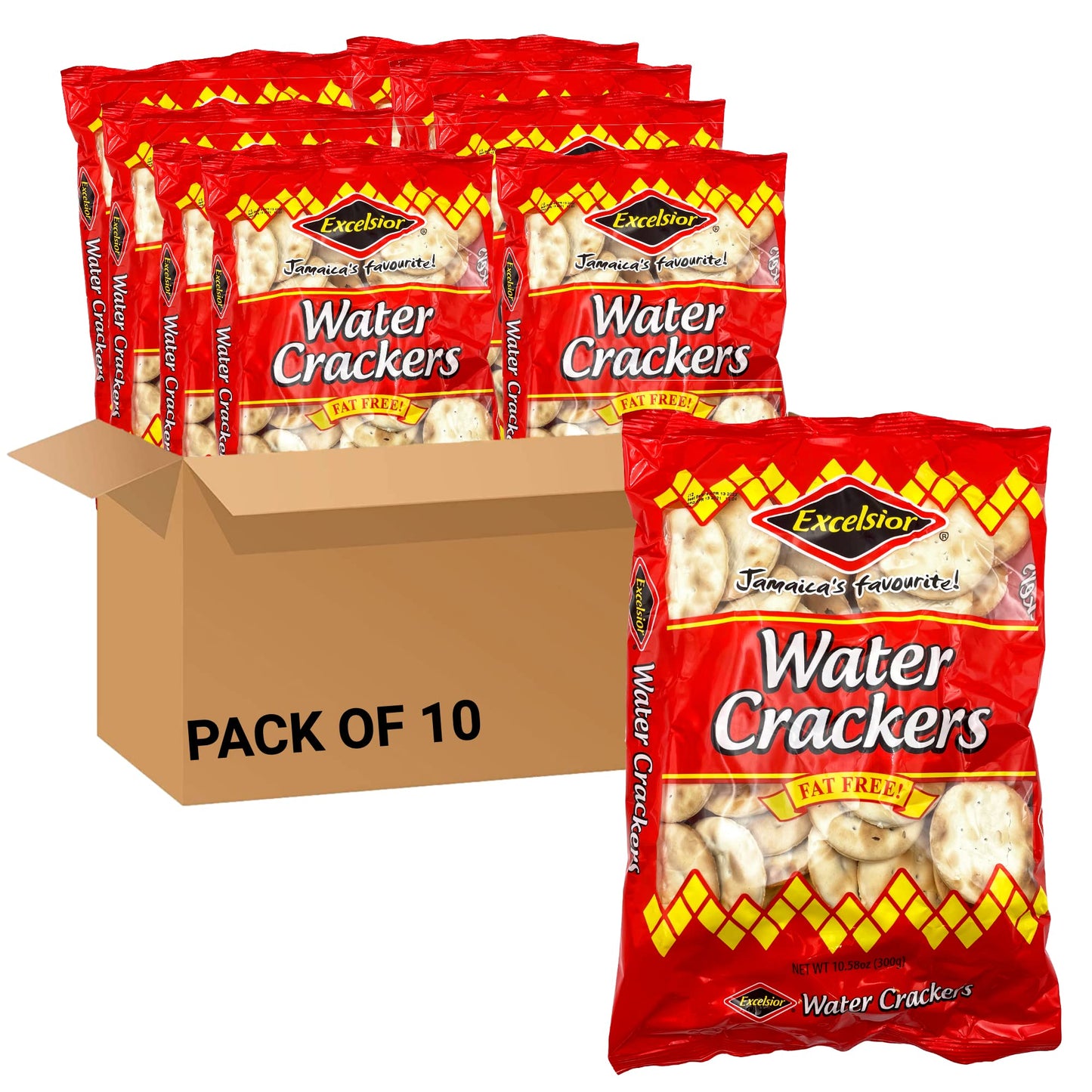 EXCELSIOR Water Crackers Fat-Free 10.58 oz Pack of 10 Regular