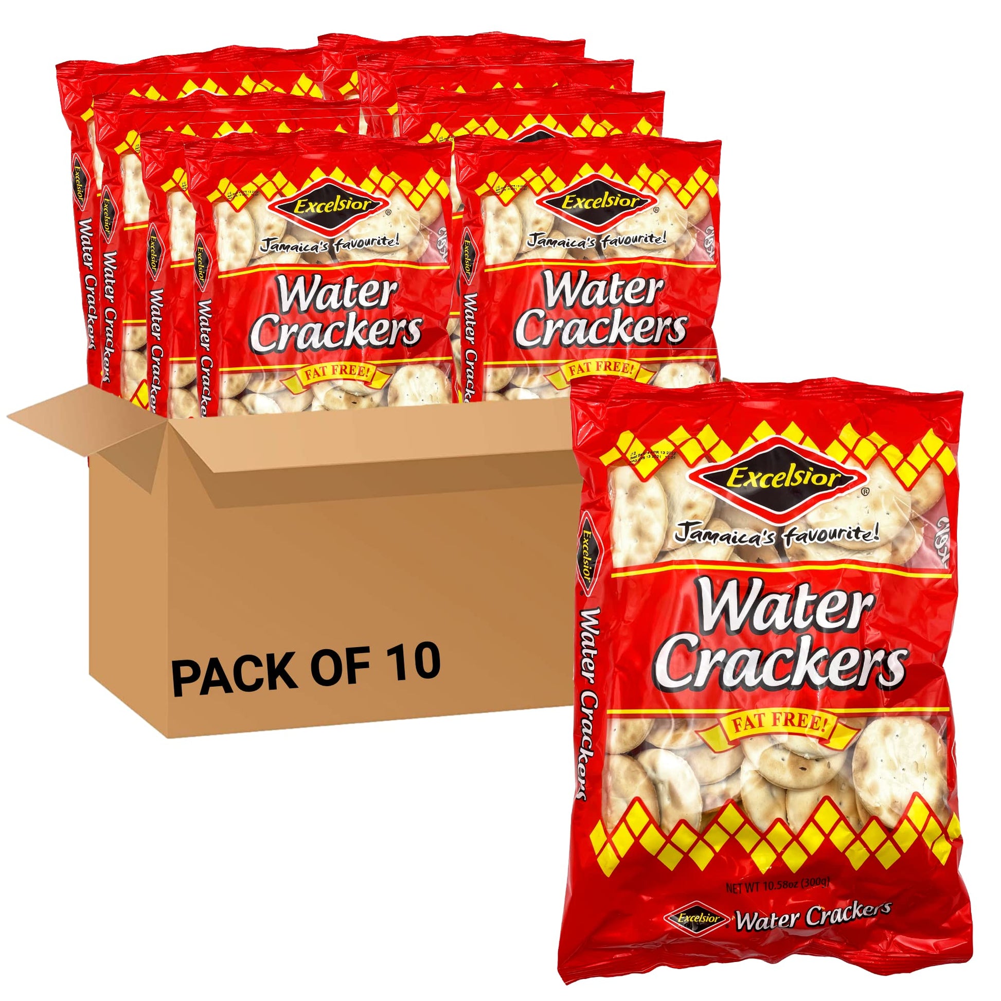 EXCELSIOR Water Crackers Fat-Free 10.58 oz Pack of 10 Regular
