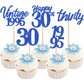 30PCS Happy 30th Birthday Cupcake Toppers Cheers to 30 Vintage 1995 Cupcake Picks Hello 30 Thirty 30th Birthday Decorations for 