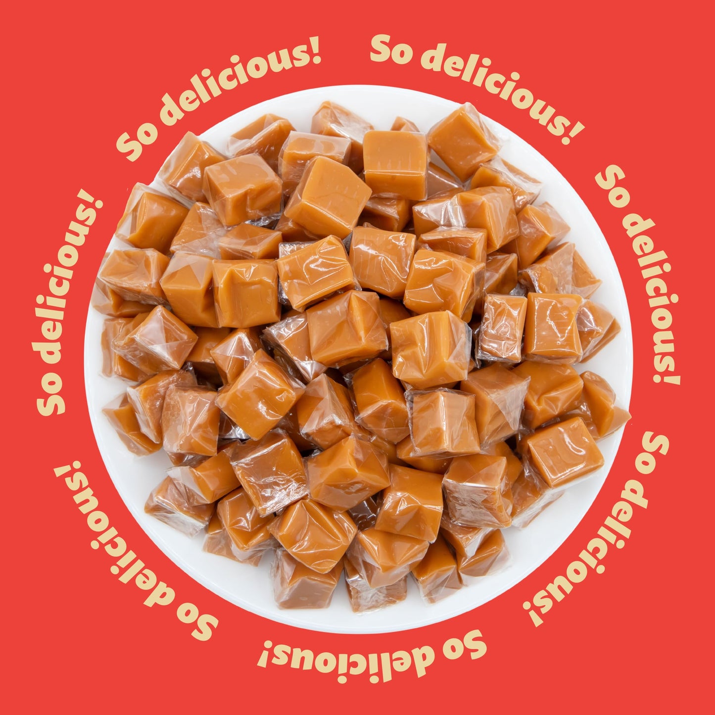 Caramel Cubes Candy | 2-Pound Pack | Vanilla Classic Chewy Squares | Individually Wrapped Caramel Candy Bulk for Sharing  Snacking  Gifting  and Baking