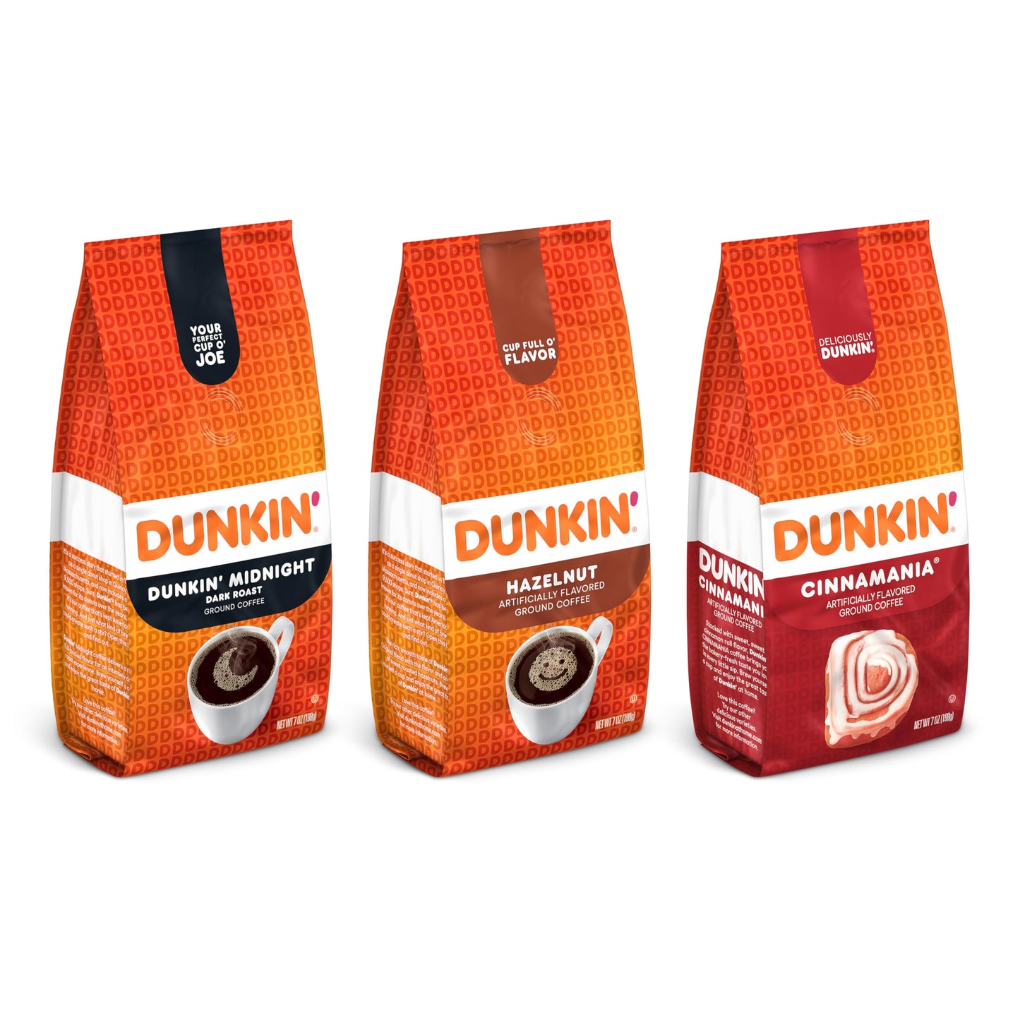 Dunkin Ground Coffee Limited Edition Variety Pack  Three 7 Oz. Bags