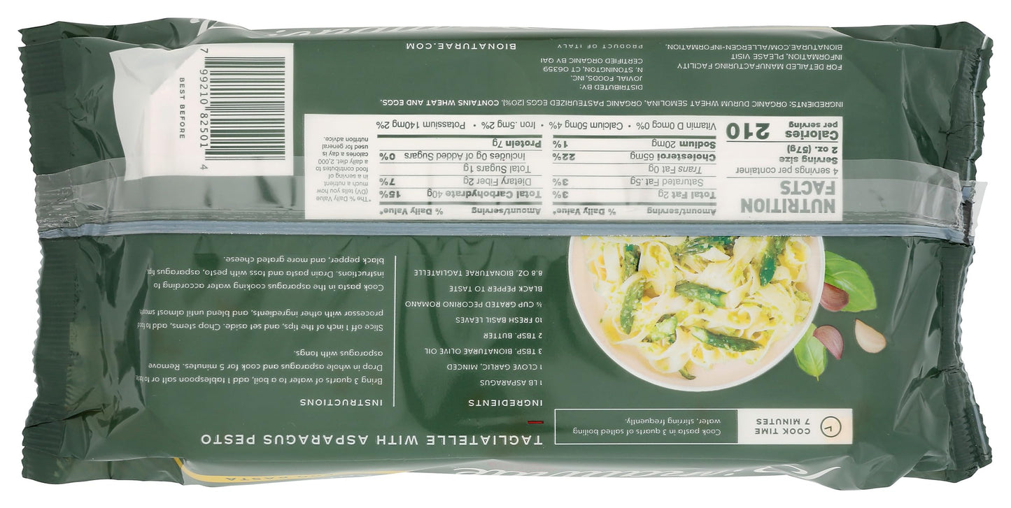 Bionaturae Egg Pasta, Tagliatelle, 8.8 Ounce