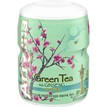 Arizona Green Tea With Ginseng & Honey Sugar Sweetened Powdered Drink Mix, 20.4 Oz. Canister (Pack Of 12)