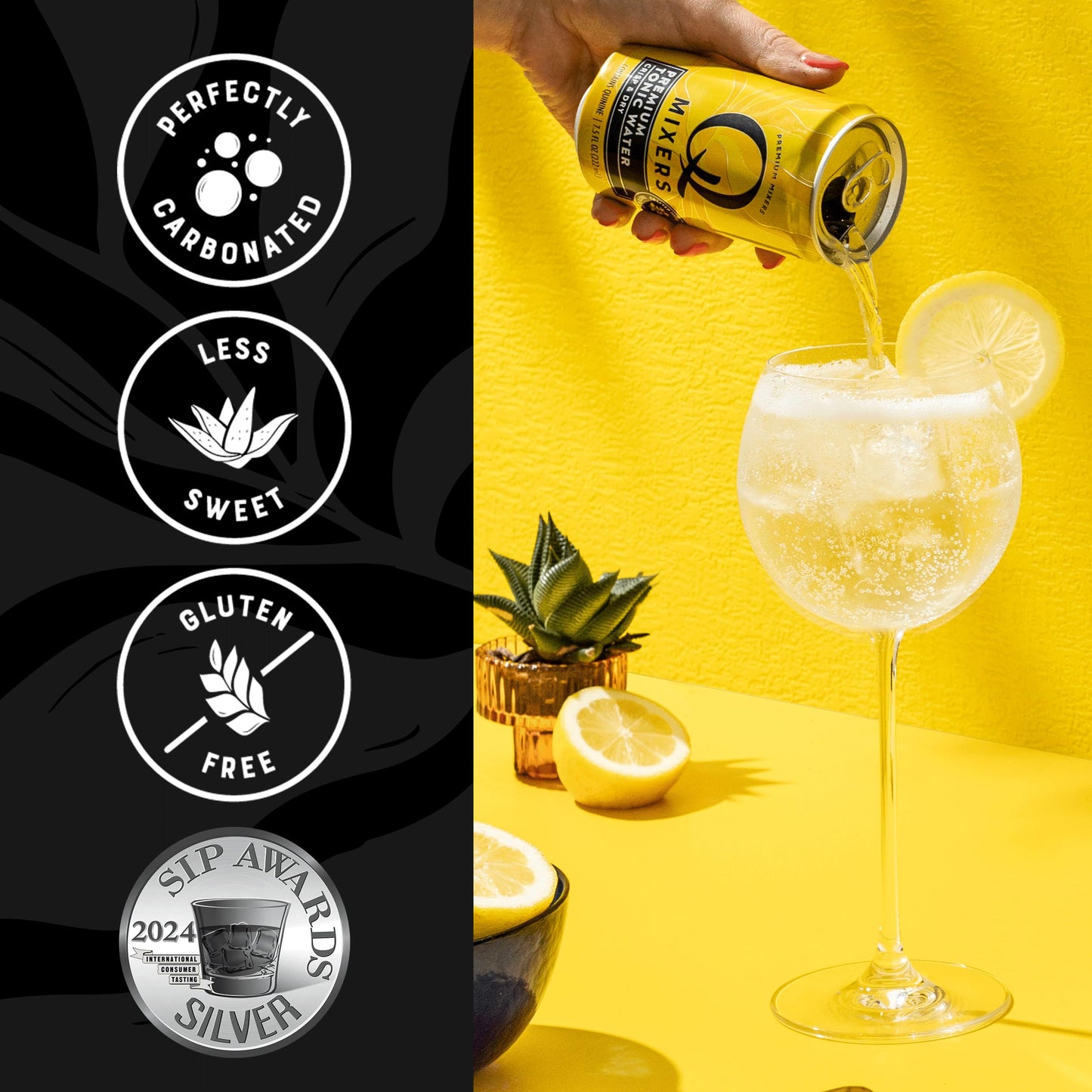Q MIXERS Tonic Water - Real Quinine & Organic Agave, 7.5 Fl Oz, Pack of 24