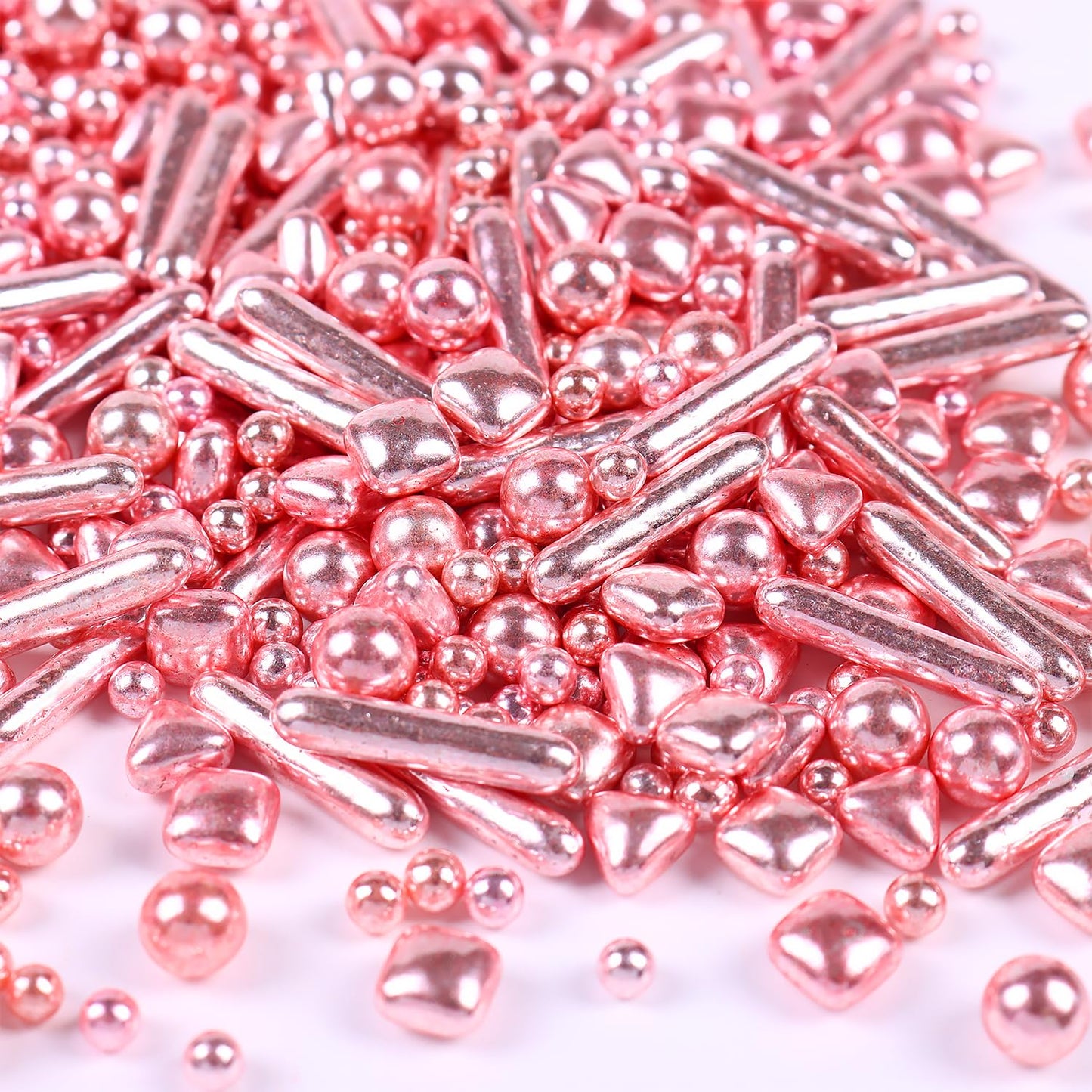 Rose Gold Sprinkles For Cupcakes, Rose Gold Pearl Sprinkles, Candy Pearls For Cake Decoration, Cupcakes, Ice Cream Topping, Maca