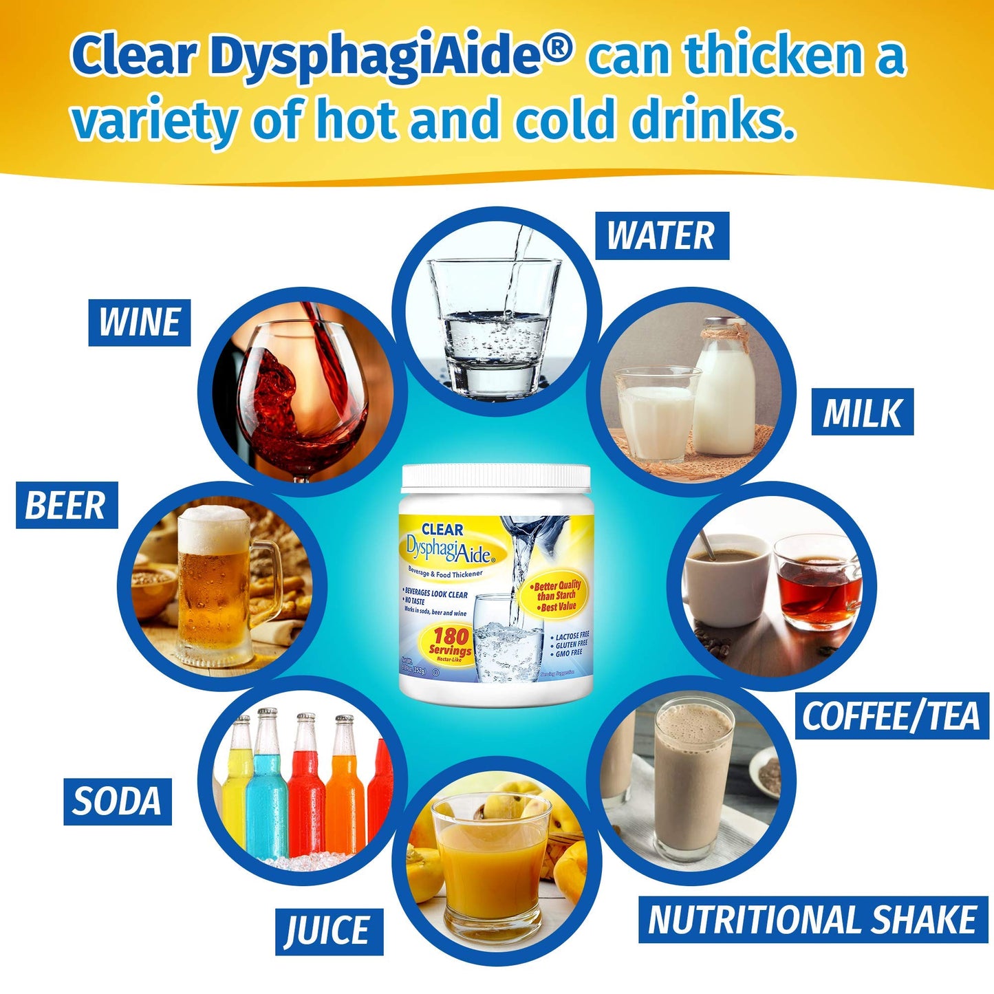 Clear Dysphagiaide Thickener Powder (180 Serving, 8.89 Oz) Instant Thickener For Liquids And Foods (8.89 Ounce (Pack Of 3))