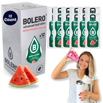 BOLERO Sugar Free Drink Mix Packets, Watermelon Flavor, 4.17 oz (Pack of 12), On-the-Go Sachets