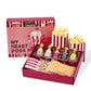Thoughtfully Gourmet, Valentines Movie Night Popcorn Gift Set, Includes Yellow & Mixed Popcorn Kernels, 10 Popcorn Bags, 5 Gourm