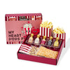 Thoughtfully Gourmet, Valentines Movie Night Popcorn Gift Set, Includes Yellow & Mixed Popcorn Kernels, 10 Popcorn Bags, 5 Gourm