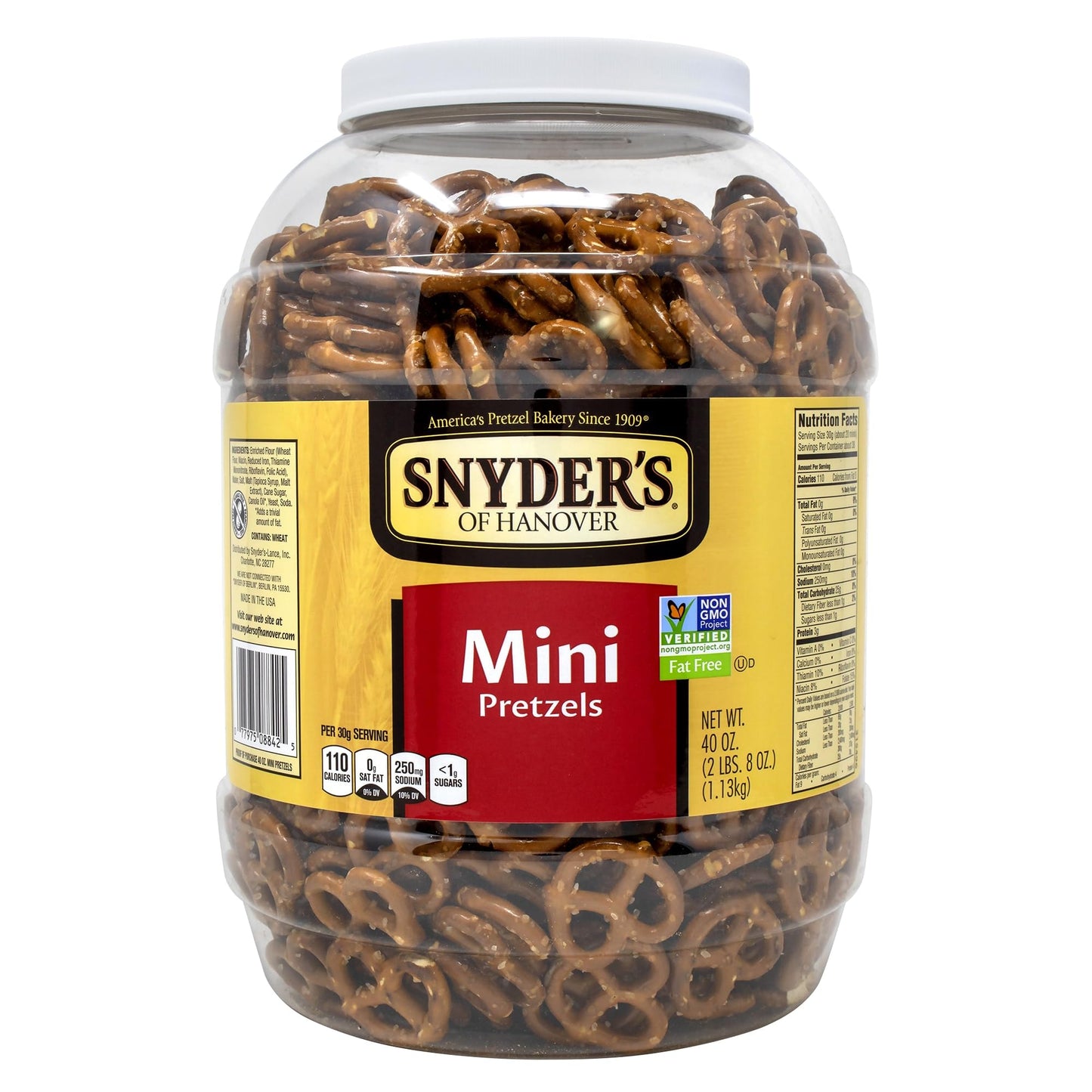Snyders of Hanover Mini Pretzels, 40 Ounce Canister