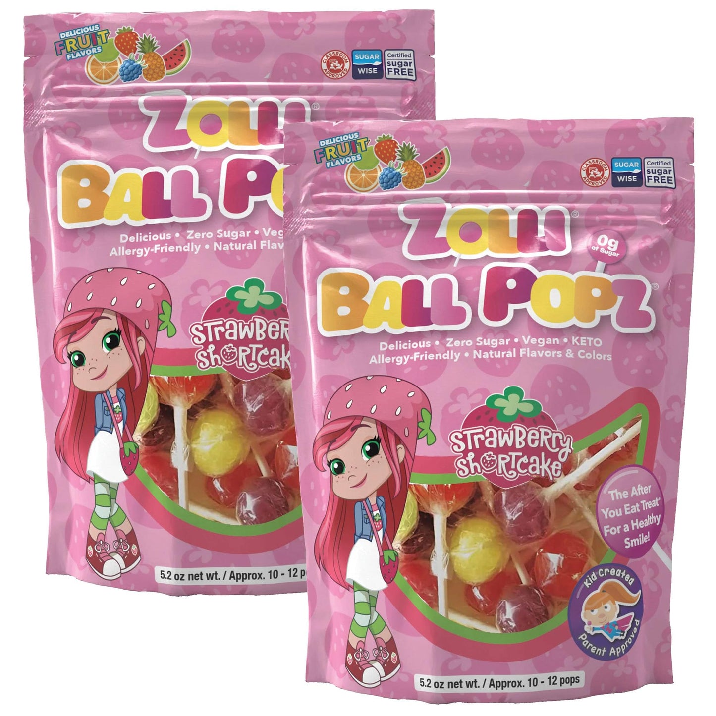 Zolli Ball Popz Lollipops - Clean Teeth, Natural Fruit Flavor - 10.4 Ounce For A Delicious And Dental-Friendly Snacking Experien