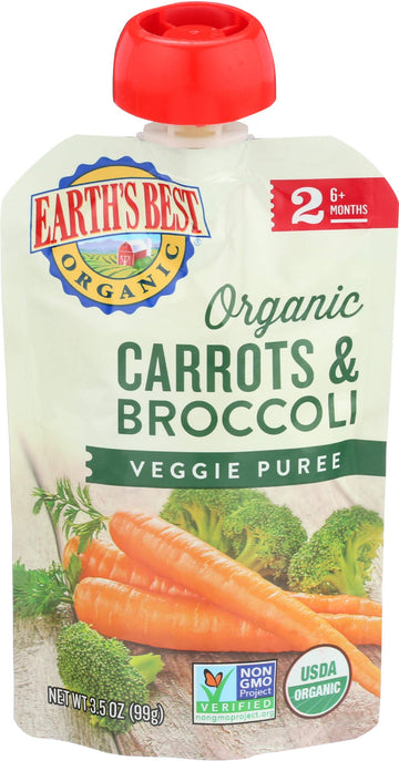 Earth'S Best Baby Puree, Carrot Broccoli, 3.5 Oz