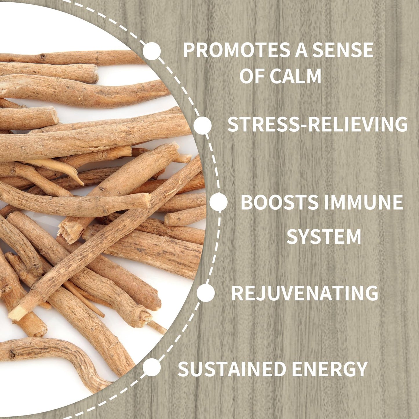 Tempoak Ashwagandha Root Herbal Tea Bags - 60 Caffeine-Free Bags, Pure & Natural