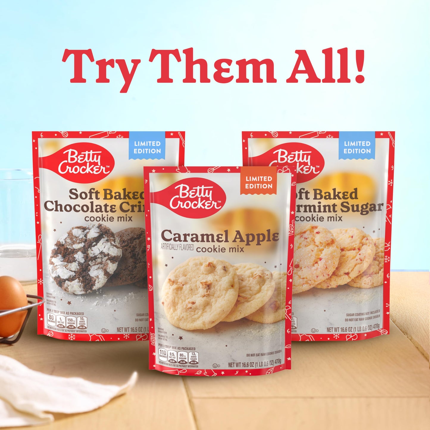Betty Crocker Limited Edition Soft Baked Peppermint Sugar Cookie Mix  Holiday Cookies  16.6 oz