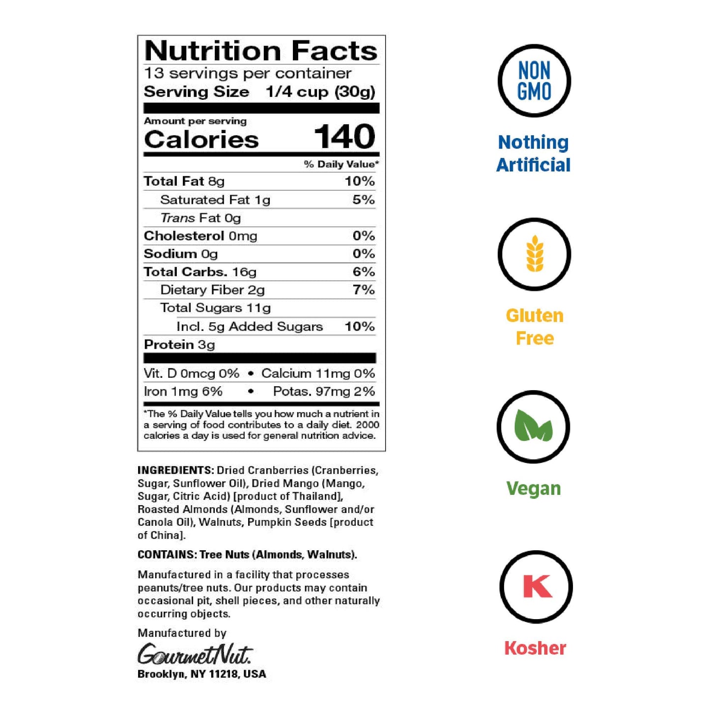 Power Up Trail Mix, Mega Omega Trail Mix, Non-GMO, Vegan, Gluten Free, No Artificial Ingredients, Gourmet Nut, 14 Ounce Bag (Pac
