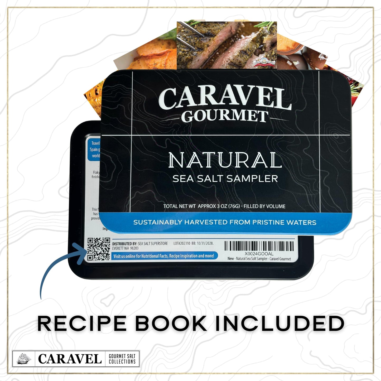 Natural Sea Salt Sampler Set, Pure Finishing with a Rich Taste, Gourmet Cooking Gift and Variety Pack from Around The World, 0.5
