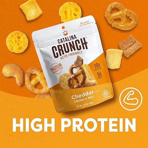 Catalina Crunch Protein Snack Mix With Cheese Crisps - 10G Protein, 1G Sugar Per Serving - Good Source Of Fiber, Keto, Gluten Fr