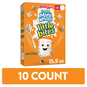 Frosted Mini-Wheats Little Bites Cold Breakfast Cereal, Fiber, 15.9 Ounce (Pack of 10)