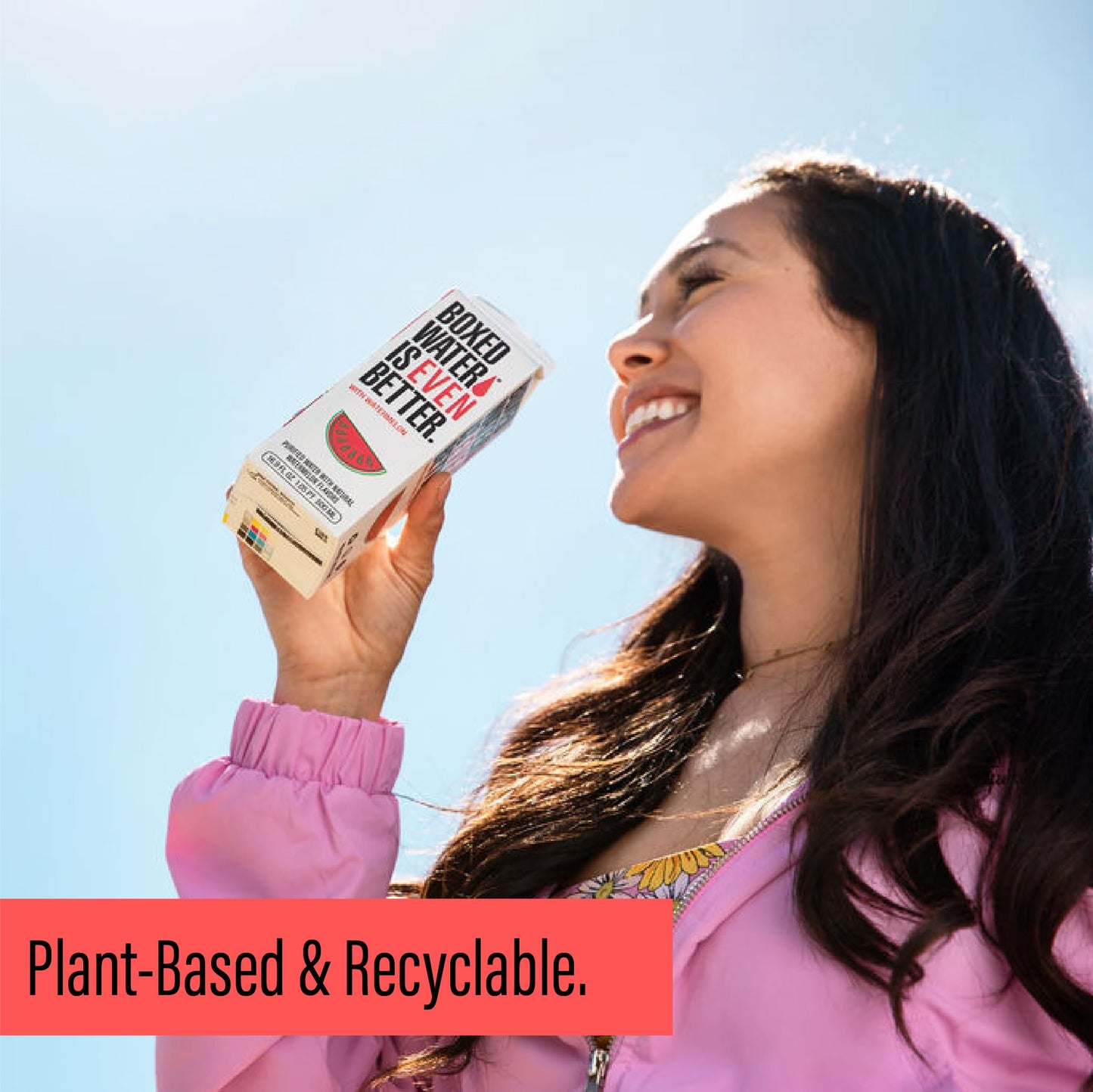 BOXED WATER IS BETTER Watermelon Flavored Water, Purified Drinking Water, 16.9 oz, 12 Pack, 92% Plant-Based Boxes, Zero Calories, Sugar Free