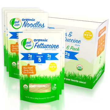 Well Lean Organic Variety Pack - Premium Shirataki Konjac Pasta - USDA Organic, 100% Plant Based, Keto Friendly, Zero Net Carb, 