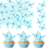 48 PCS Edible Butterfly Cupcake Toppers Wafer Paper Butterflies Cake Decorations Edible Butterfly Cupcake Picks for Butterfly Th