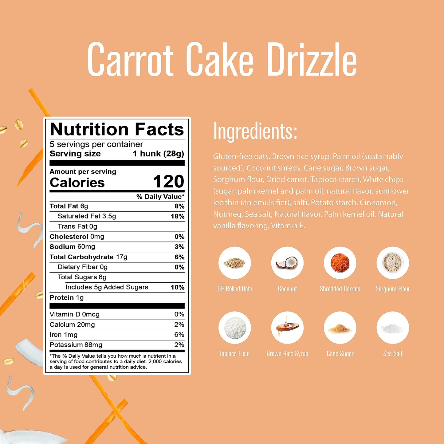 Heavenly Hunks Carrot Cake Drizzle - 5Oz Bag (6 Pack)