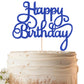 EONNCNT Happy Birthday Cake Topper - Royal Blue Glitter - 6.3x8.2 inches - Paper Decoration for Birthday and Anniversary Party