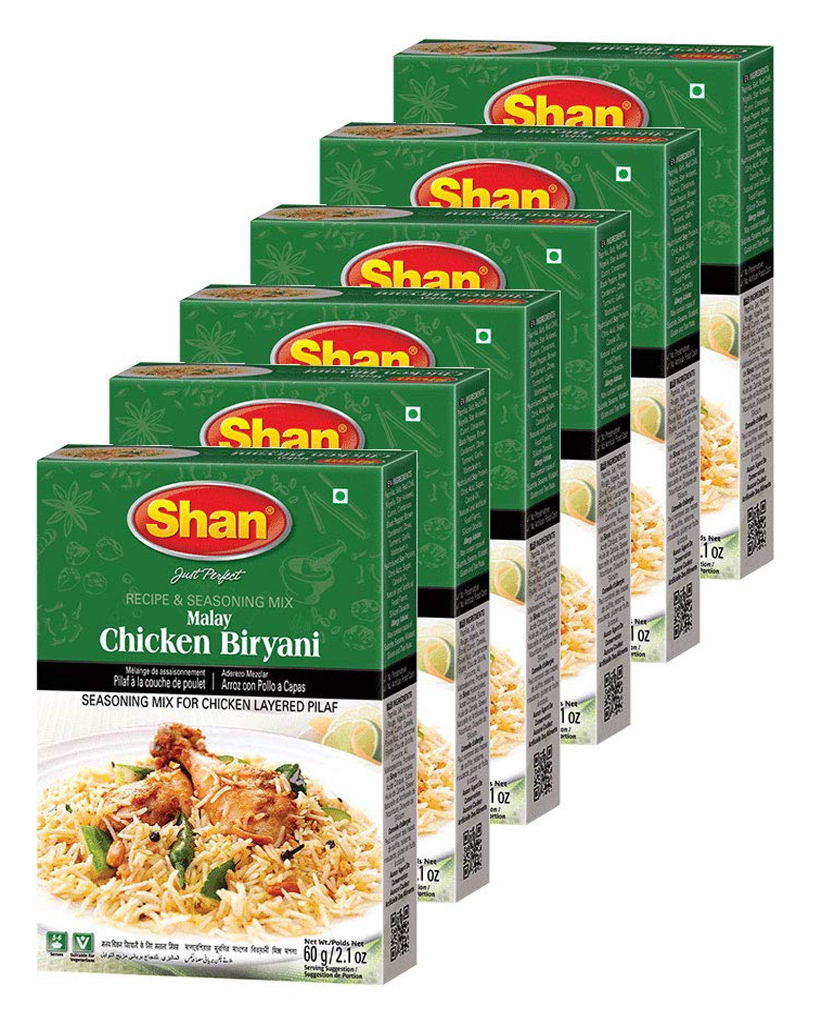 Shan Malay Chicken Biryani Seasoning Mix (60g) - Authentic Indian Biryani Flavor, Premium Spice Blend for Chicken Layered Pilaf,