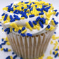 NCS Dark Blue and Yellow Edible Jimmies Sprinkles, 8 ounces