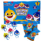 Imaginings 3 Baby Shark Lollipop Rings, Assorted Fruit Flavors, 20 Count, Individually Wrapped
