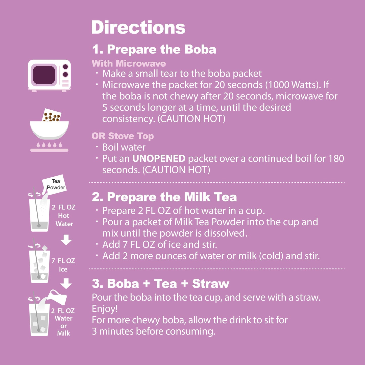 J WAY Instant Boba Taro Milk Tea Kit - Authentic Brown Sugar Tapioca Boba, 16.5 Ounce, 6 Servings, Paper Straws Included